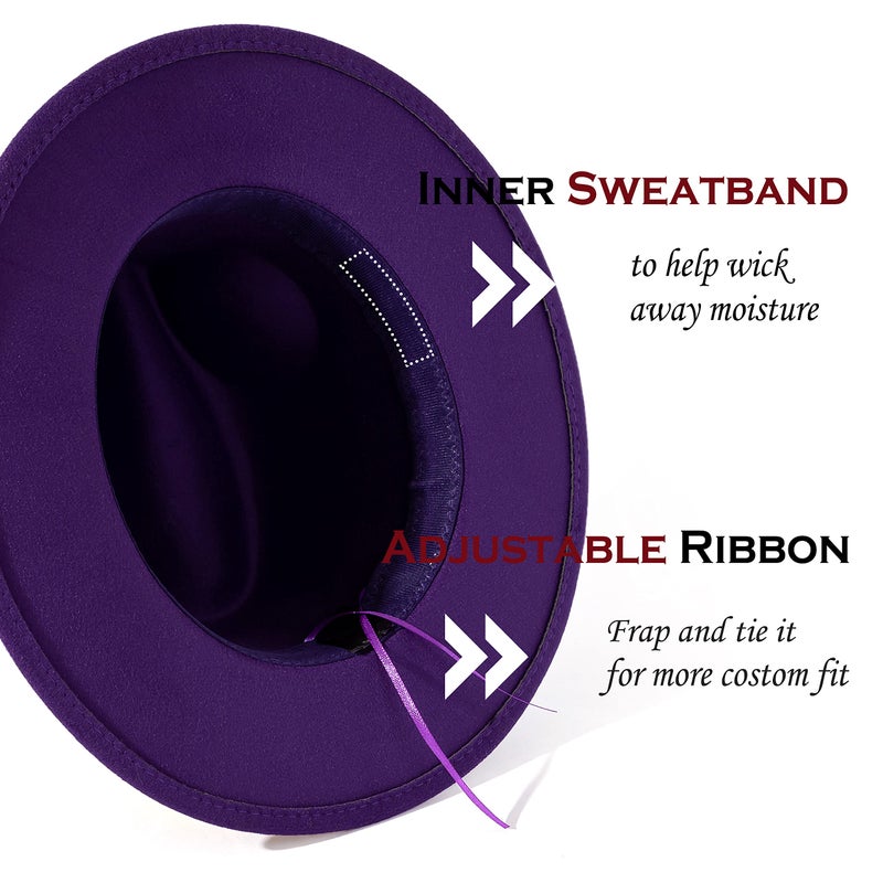 Lisianthus Women Belt Buckle Fedora Hat (Purple) - Image 4